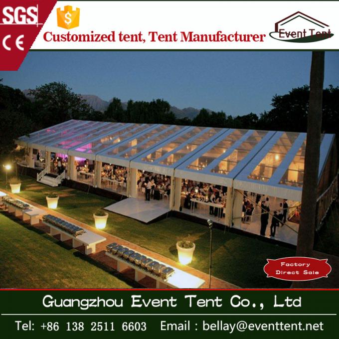 Tienda al aire libre transparente del banquete de boda, tienda grande de la carpa del acontecimiento del tejado claro