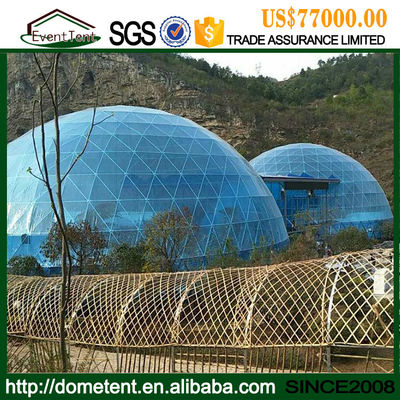 China casa grande de la tienda de la bóveda de la fibra de vidrio del diámetro de los 30m para la vida del partido/de la casa proveedor